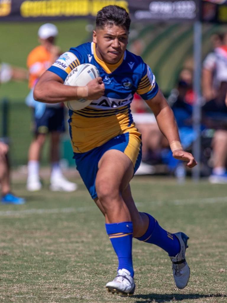 Eels forward Tyrese Lokeni in action during last season's Harold Matthews Cup.