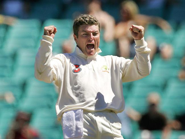 MacGill in action for Australia against Pakistan in 2005.