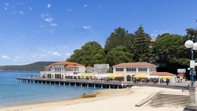 An artist's impression of the public space created when the former Sea Life Aquarium building at Manly Cove is demolished. Picture: NSW Government