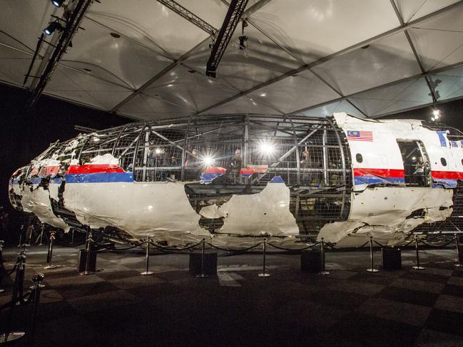 The partially reconstructed plane at the Gilze-Rijen air base. Picture: Ella Pellegrini