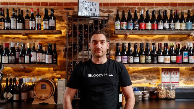 Mark ‘Reggie’ Reginato at his Adelaide wine bar Hellbound. Picture: Matt Turner