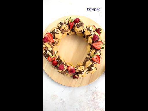 Double choc profiterole wreath