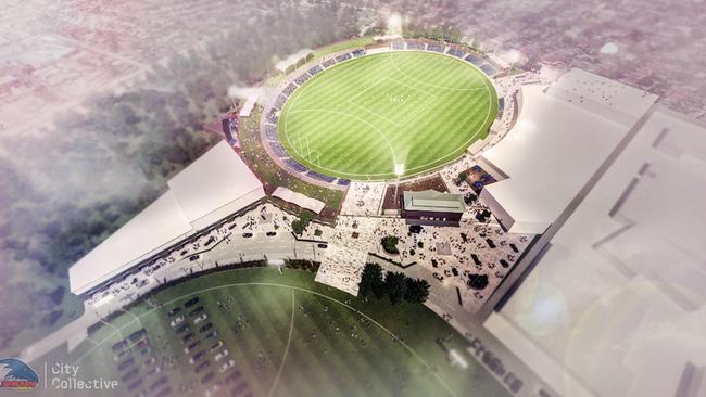 The successful site – the Adelaide Football Club has identified Thebarton Oval for its new headquarters. Picture: City Collective