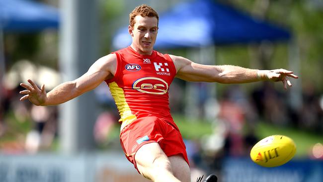 Suns Rory Thompson. Gold Coast Suns preseason game vs Geelong Cats at Riverway Stadium. Picturwe: Alix Sweeney