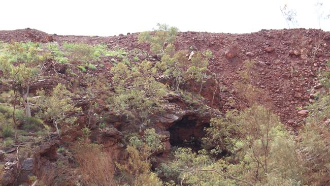 An undamaged cave at Juukan Gorge in WA’s Pilbara region.