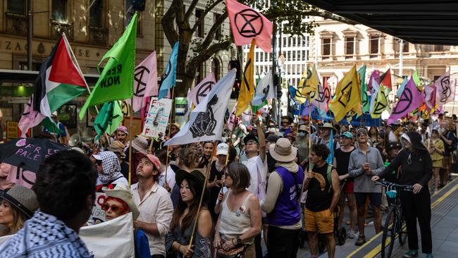 The activists who protest in Melbourne’s CBD would be pleased with some of the City of Melbourne’s priorities. Picture: Diego Fedele