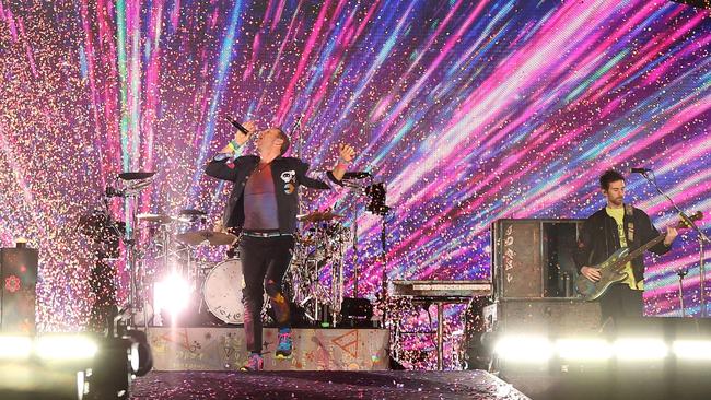 Coldplay perform on stage in Perth last year. Picture: Getty