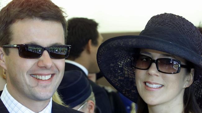 Prince Frederik and Mary Donaldson at the 2002 Melbourne Cup. Picture: Richard Cisar-Wright.