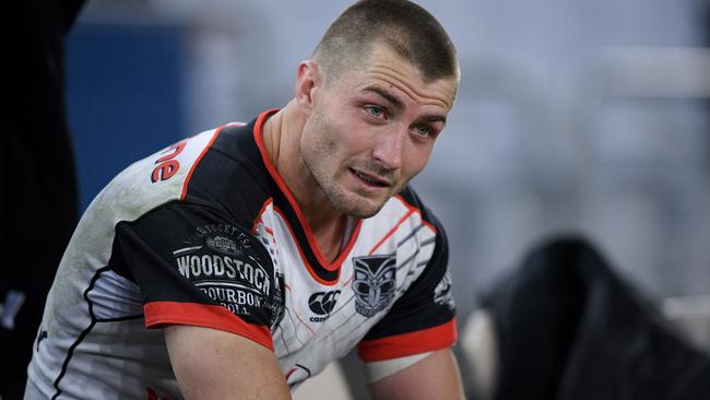 Kieran Foran looks on from the bench during the Round 24 NRL match between the South Sydney. Pic: AAP