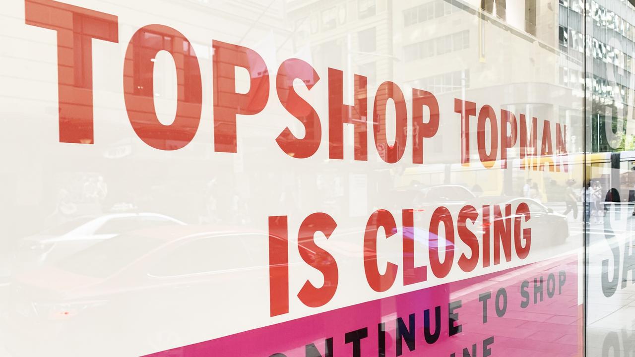 Topshop’s Australian foray finally came to an end on Saturday at around 4pm when the lights were turned off. Picture: news.com.au/Benedict Brook.