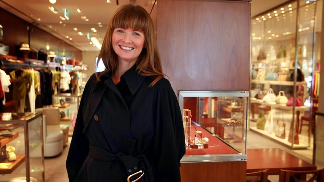 Hermes managing director Karin Upton Baker at the Elizabeth St store in Sydney. Picture: Alan Pryke