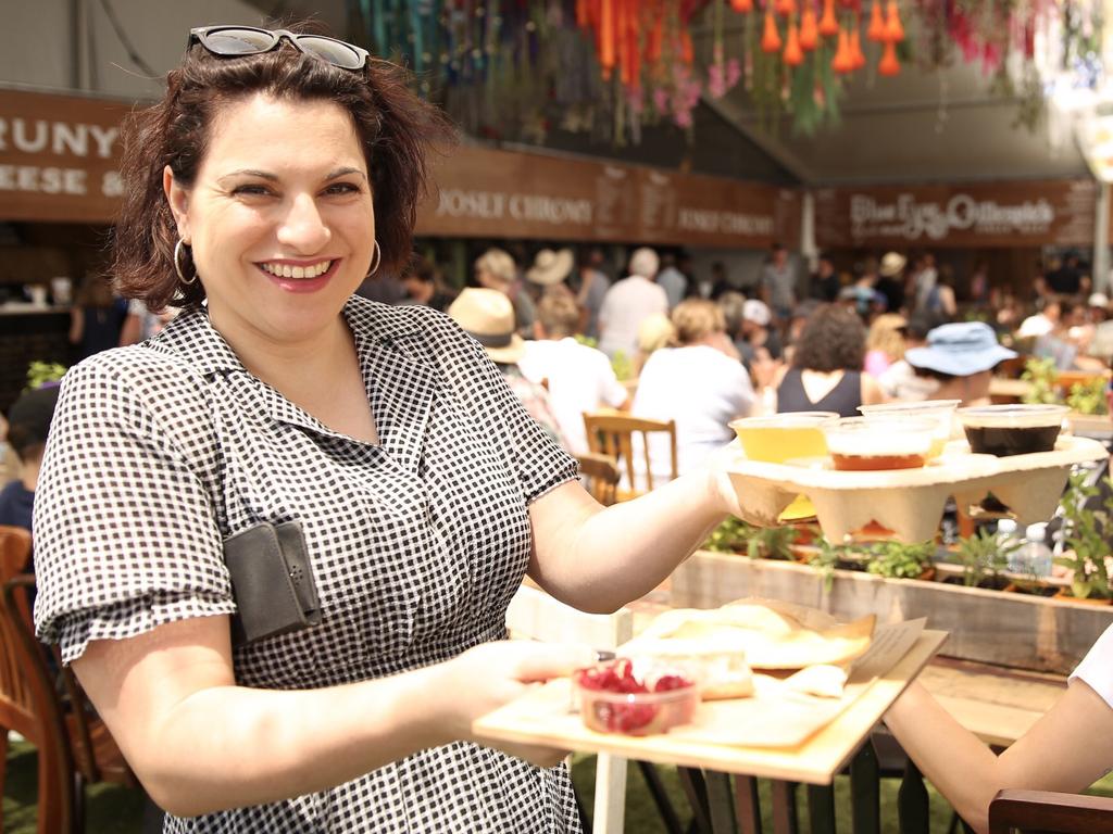 The Taste of Tasmania. Day 1. Gracie lolicato of Melbourne with a Bruny Island soft cheese and beer tasting paddle. Picture: EDDIE SAFARIK