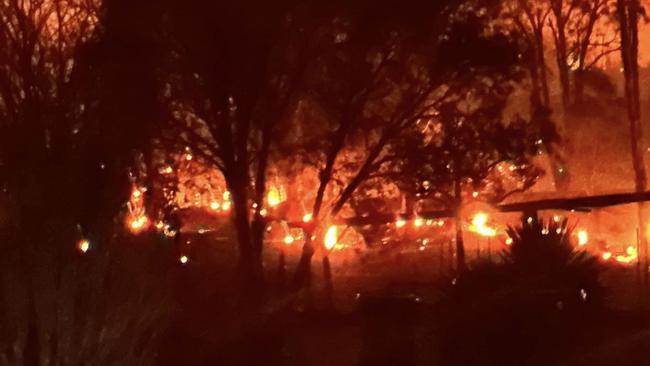 Tim Webster took this photo of the fire at Toorooka near Willarran around 8pm on Monday night.