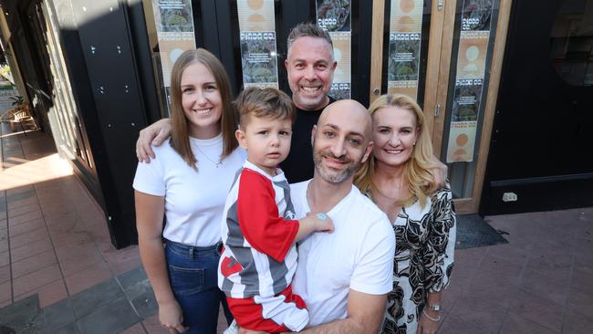 The team behind The Deli by Pepe, and Burleigh Gelato Co. have come together to open an Italian restaurant called Piada Co. Left to right they are Alexa Fabrizio, Leone Fabrizio, Andrea Fabrizio, Simon Bird, and Bree Edwards. Picture Glenn Hampson