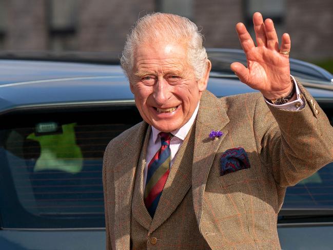 King Charles during a visit to the Global Underwater Hub in Westhill, eastern Scotland. Picture: AFP