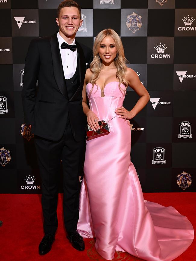 Kangaroo Zane Duursma and partner Siena Tainsh. Picture: Getty Images