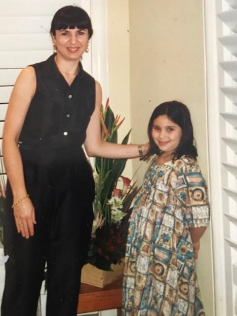 Big day ... Aviva Basger with mum Gina after meeting Princess Diana.