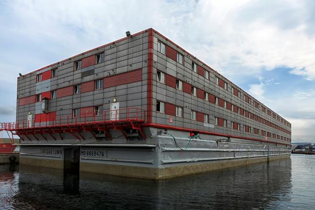 The barge that will be berthed in Portland Port is the first of its kind in the UK