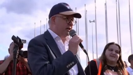 The Prime Minister addressing a rally to end violence against women. Picture: Instagram