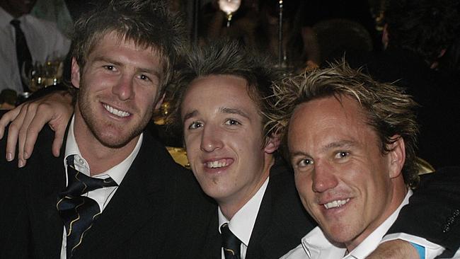 Ben Sharp (middle) with then-teammates Beau Waters (left) and Daniel Chick (right).