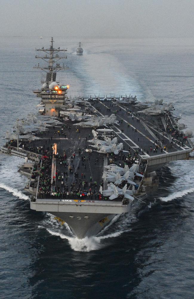 Washington deployed two aircraft carriers to the eastern Mediterranean, the USS Gerald Ford and the Eisenhower, in the wake of the deadly attack on Israel by Hamas on October 7. Picture: Merissa Daley / US Department of Defense / AFP