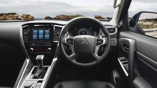 Our Mitsubishi Pajero Sport had the Deluxe pack which adds leather trimmed seats, power adjustable front chairs and an around-view monitor for an extra $2350.