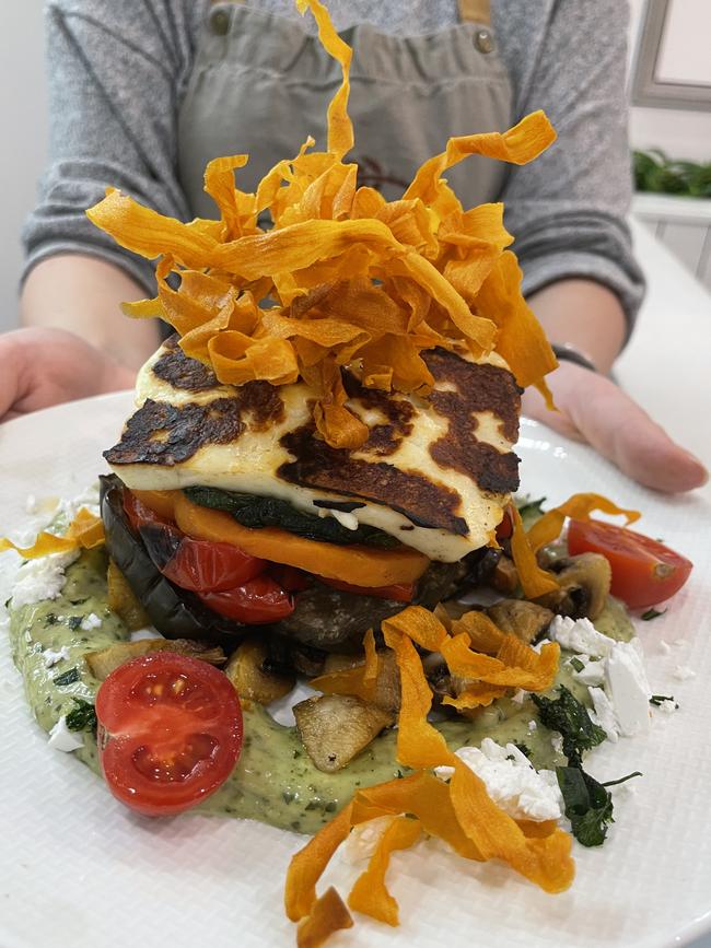 The enticing vegetable stack at the Stonemill Patisserie.