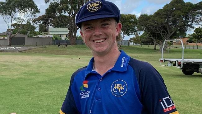 Jarvis Harvey after his selection in Dandenong’s Under 16 team last season.