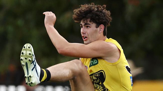 Young Tiger tall Samson Ryan will play his second AFL game on Saturday. Picture: Michael Klein