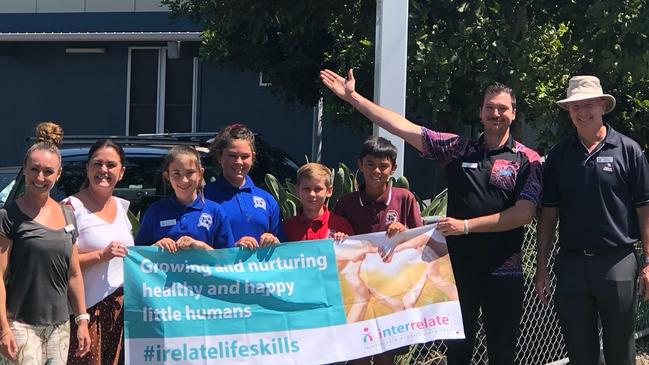 BULLYING: Palmwoods State School deputy principal Allan Petts joined students and Interrelate staff to conquer bullying.