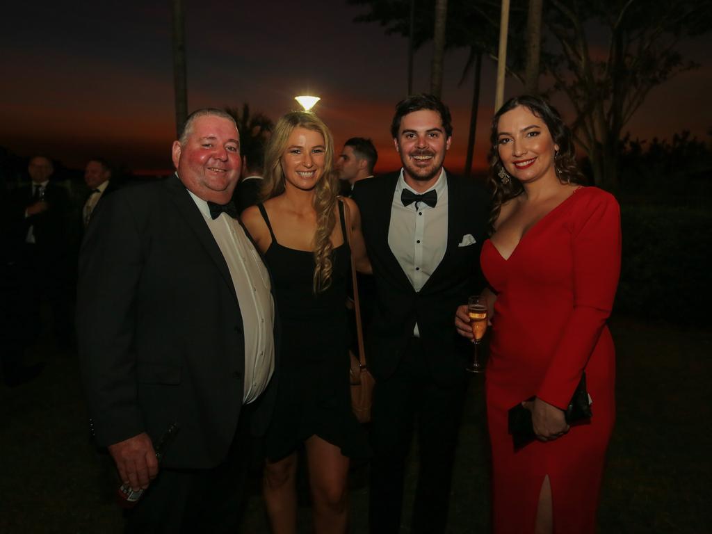 Paul O'Brien, Sarah Croft, Nathan Shanley and Simone Graham at the Great Northern Darwin Cup Gala Ball at Mindil Beach Casino Resort. Picture GLENN CAMPBELL