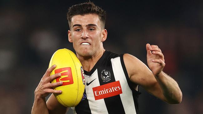 Victorian clubs are favoured in the AFL’s father-son rules, including Collingwood, which had access to Nick Daicos last year. Picture: Michael Klein