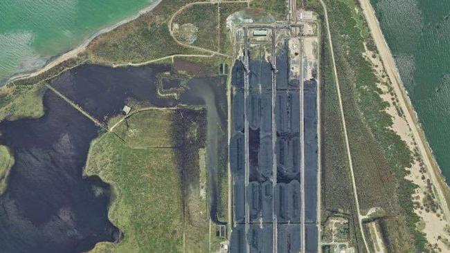 Satellite images of Abbot Point coal terminal and Caley Valley Wetlands after cyclone Debbie. Picture: NewsCorp Australia