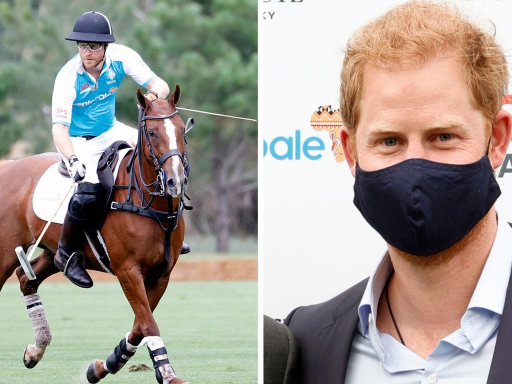 Prince Harry the Duke of Sussex hosted a charity polo match in Aspen, Colorado. Picture: SENTEBALE ISPS HANDA POLO CUP 2021