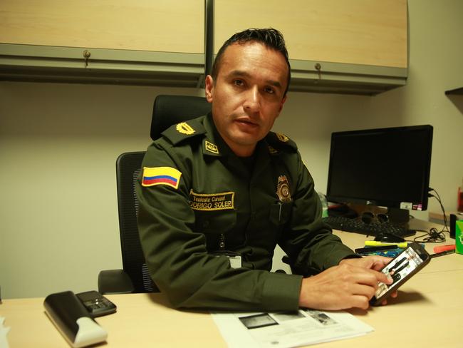 Colonel Rodrigo Soler, head of the anti-narcotics unit at Bogota Airport. Picture: Vanessa Hunter/The Australian.