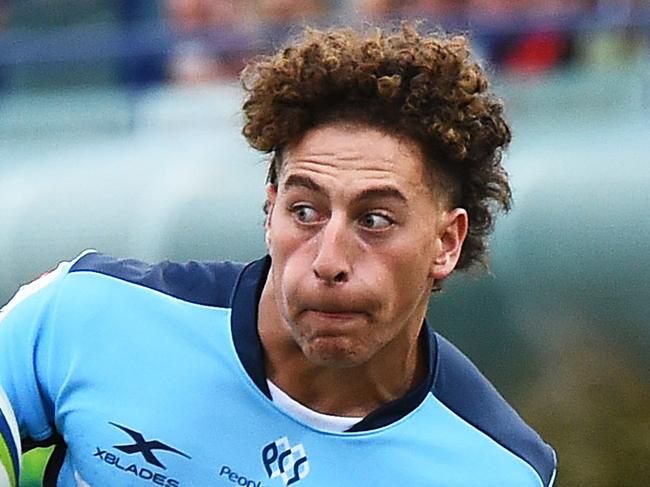 Mark Nawaqanitawase of the Waratahs during the Round 1 Super Rugby match between the Canterbury Crusaders and NSW Waratahs at Trafalgar Park in Nelson, New Zealand, Saturday, February 1, 2020. (AAP Image/Chris Symes) NO ARCHIVING, EDITORIAL USE ONLY