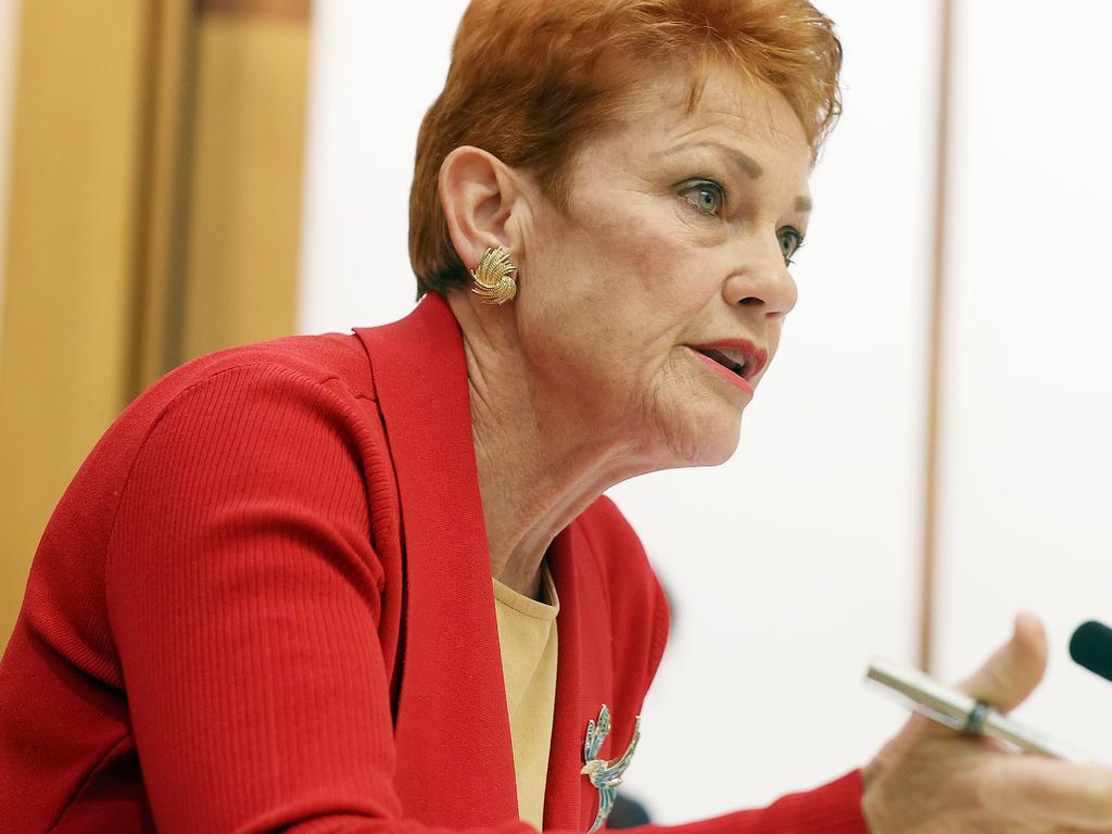 CANBERRA, AUSTRALIA NewsWire Photos 
May,03 2020: 
Senator Pauline Hanson during the Australia Post hearing in Parliament House in Canberra.
Picture: NCA NewsWire / Gary Ramage