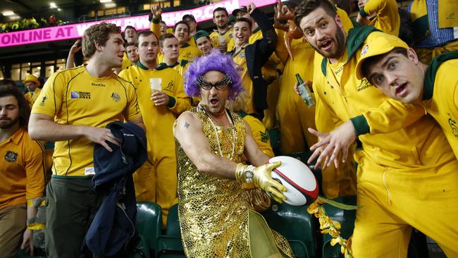 Wallabies fans get in to party mood at the home of English rugby.