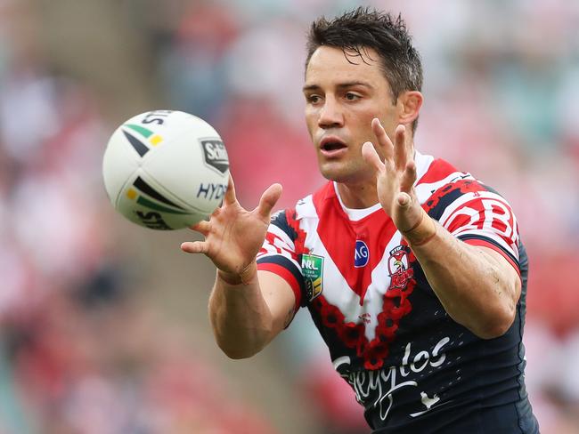 Rugby player Cooper Cronk and wife Tara Rushton are expecting their first child. Picture: Mark Metcalfe/Getty Images