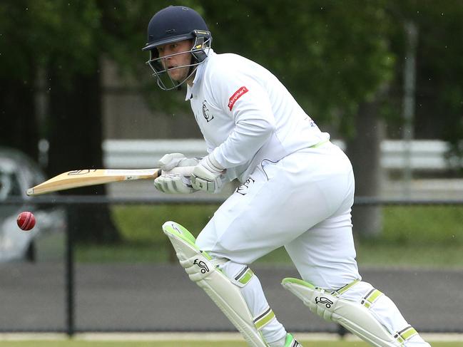 Epping’s Anthony Licovski turns a delivery to the on-side. Picture: Hamish Blair