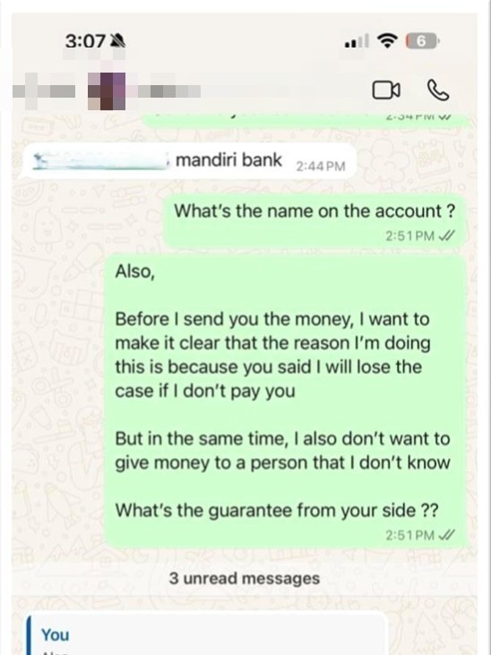 Some of the text messages. Picture: Supplied