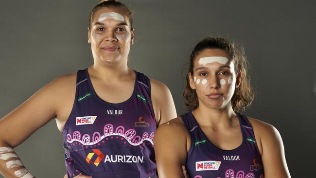 Donnell Wallam and Jemma Mi Mi are ready for Indigenous Round. Picture: Queensland Firebirds