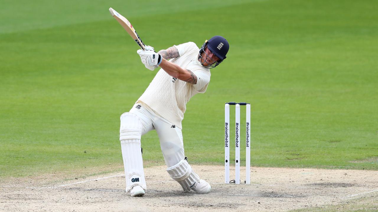 Ben Stokes teed off on the fifth and final morning of the second Test against the West Indies.