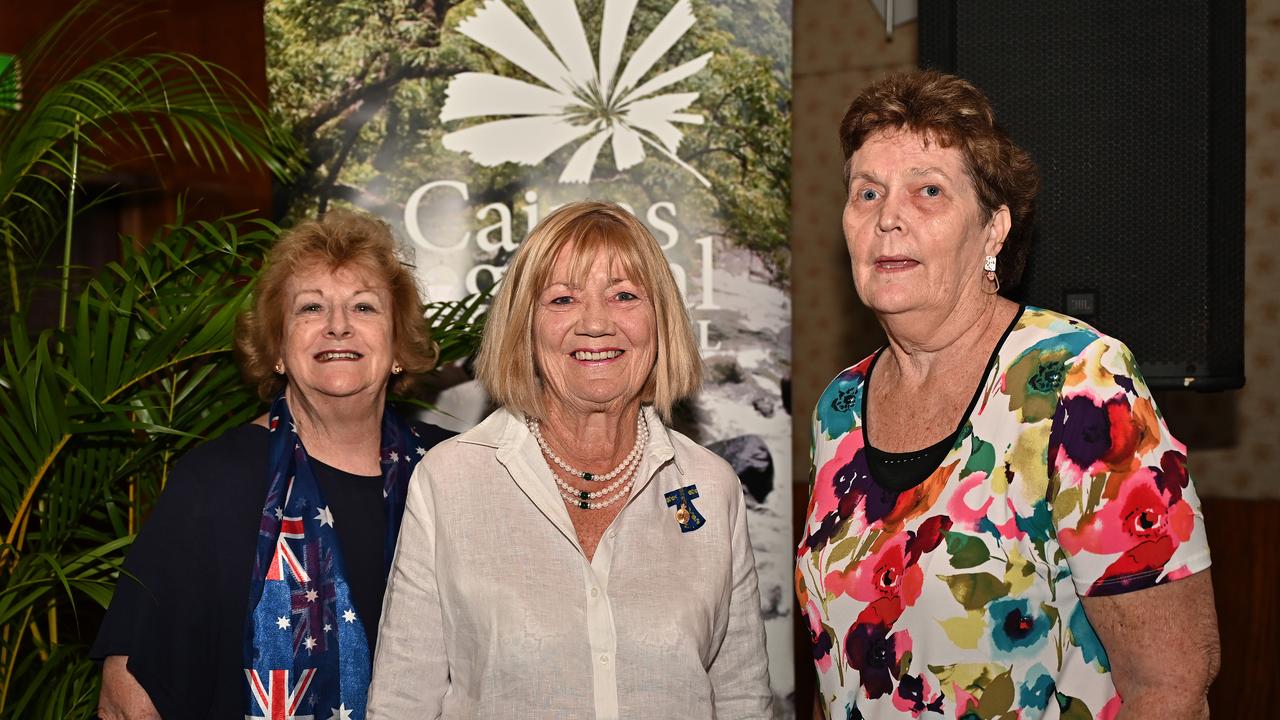 Deirdre Ford, Cheryl Campbell and Delma Lythall at the 2023 Cairns Regional CouncilÃ¢â&#130;¬â&#132;¢s Australia Day Awards Ceremony. Picture Emily Barker.