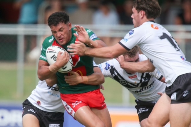 Jared Horne scored two tries in Wynnum Manly’s Meninga Cup triumph against Souths Logan. Picture: Stephen Archer.