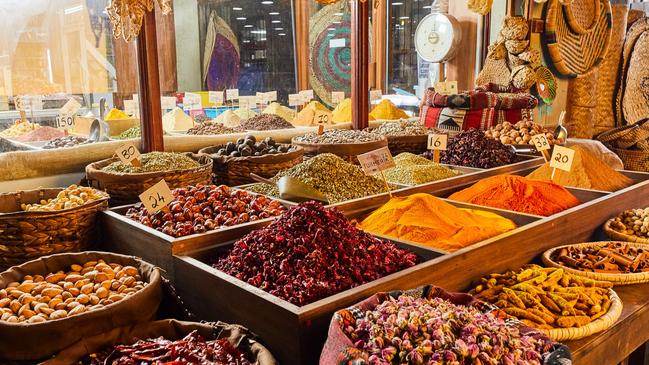 Spices and dried fruit at Souq Waqif in Doha.