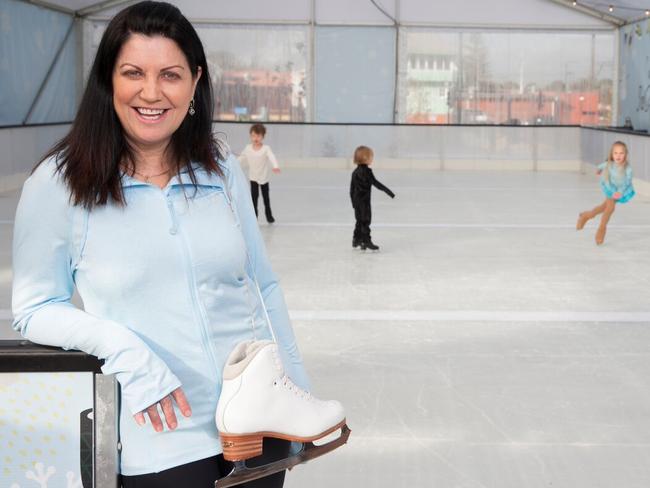 Robyn Burley, at the new ice rink at Eastland, is Australia's only World Professional Ice Skating champion.