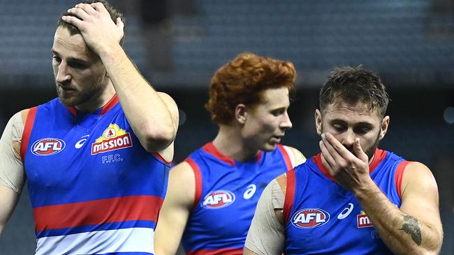 Daniel (R) had some strong words for the umpire on Friday night. (Photo by Quinn Rooney/Getty Images)