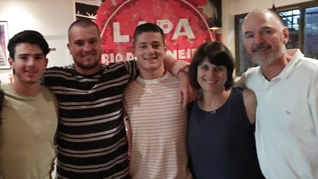 Williams Brayshaw (second from left) with brothers Andrew and Hamish and parents Debra and Mark.