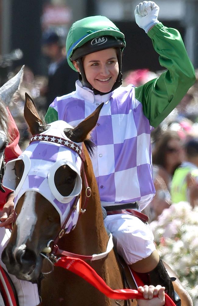 Michelle Payne became the first woman to win the Melbourne Cup last year. Picture: AFP